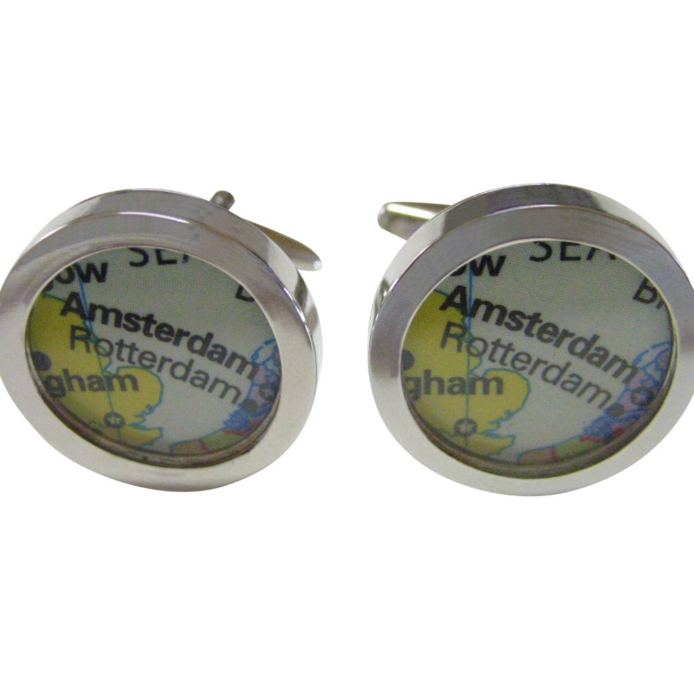 Rotterdam Amsterdam Map Cufflinks